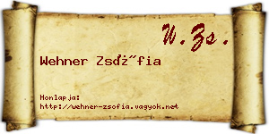 Wehner Zsófia névjegykártya